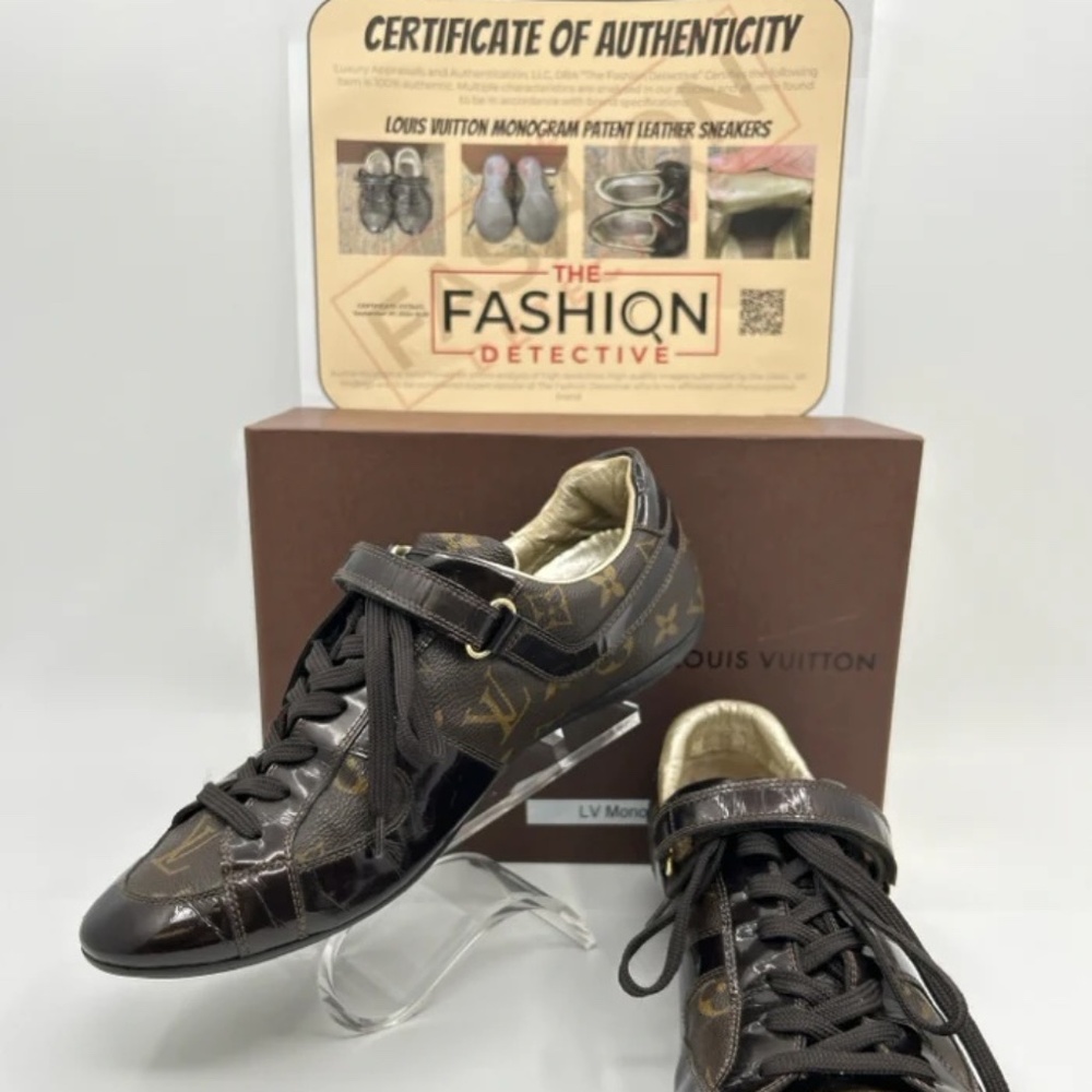 LOUIS VUITTON WOMEN SIZE 8.5N BROWN SNEAKERS